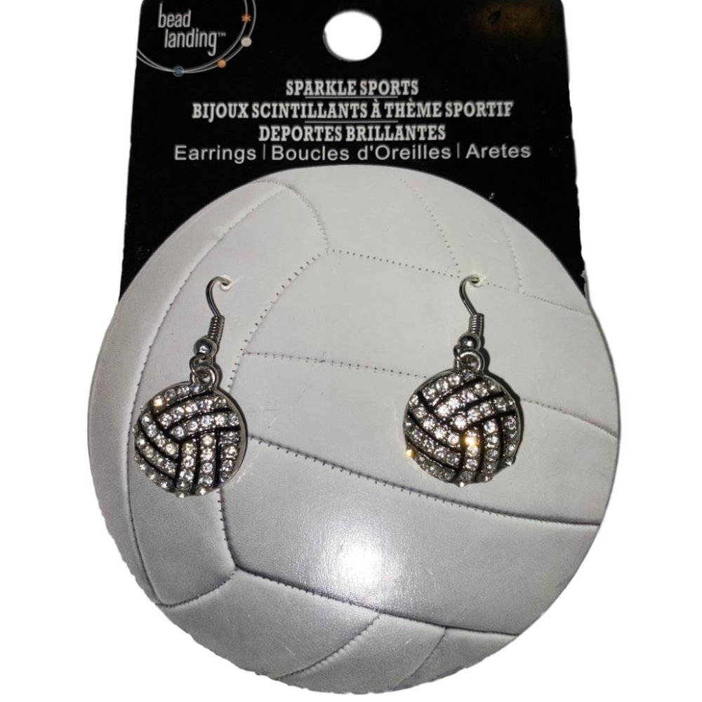 Sparkle Sports Soccer Bling Earrings  NEW